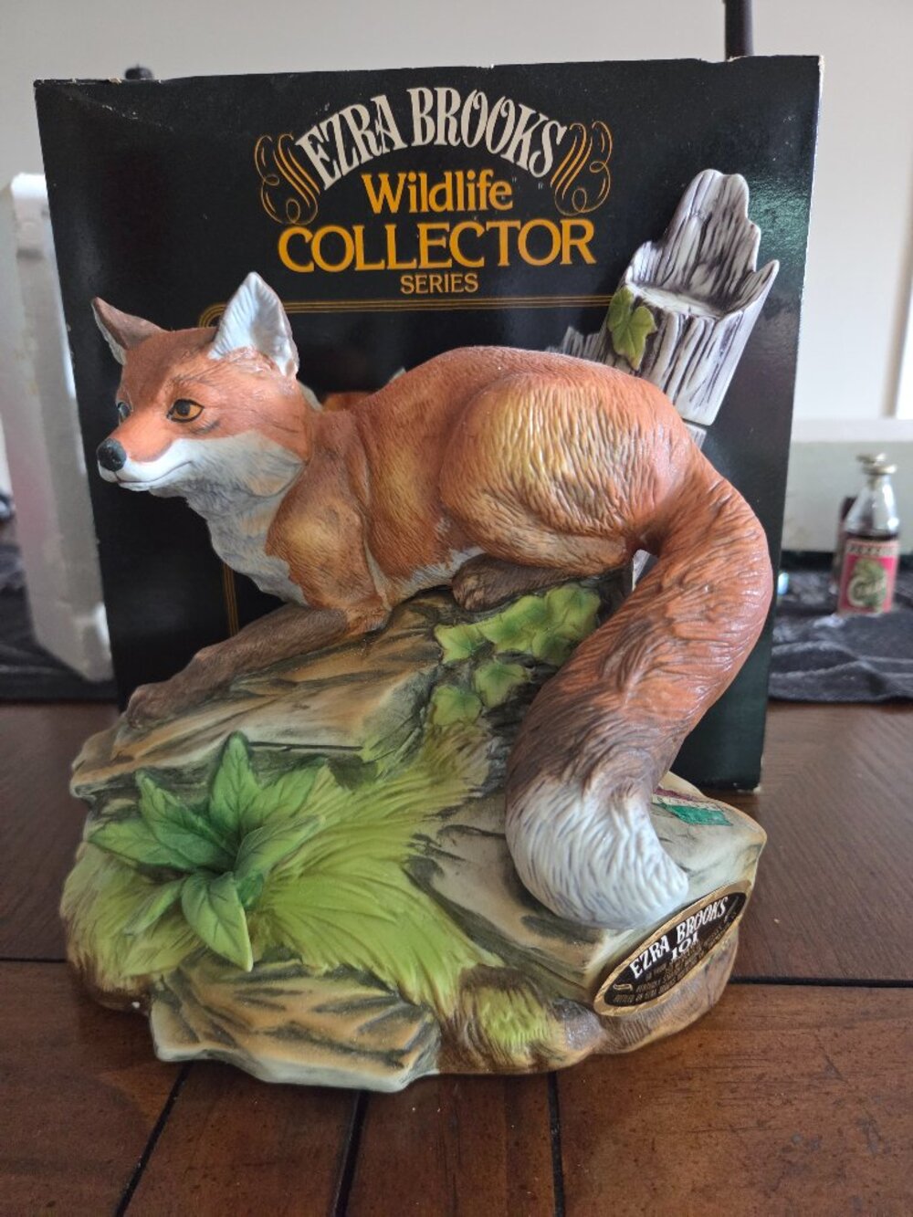 Ezra Brooks 101 Empty Whiskey Decanter 1979 Northern Red Fox